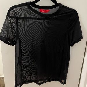 N: philanthropy distressed mesh T-shirt